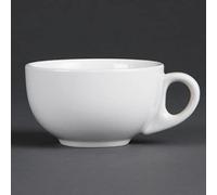 Olympia Whiteware Tasses à Cappuccino en Porcelaine Blanche 200ml - Gobelets Entièrement Vitrifiées - Résistantes à Chaleur et Chocs - Paquet de 12