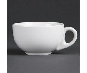 Olympia Whiteware Tasses à Cappuccino en Porcelaine Blanche 200ml - Gobelets Entièrement Vitrifiées - Résistantes à Chaleur et Chocs - Paquet de 12