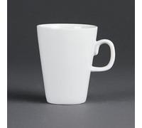 Olympia Whiteware Tasses à Latte en Porcelaine Blanche 310ml - Bords Roulés Résistants aux Éclats - Va au Lave Vaisselle - Paquet de 12