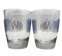 OLYMPIQUE DE MARSEILLE 2 x Verre à eau 28cl OM Collection officielle