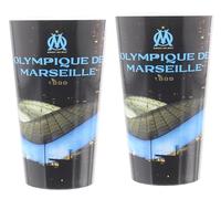 OLYMPIQUE DE MARSEILLE 2 x Verre gobelet éco cup 600 ml OM - Collection officielle Fabriqué en France