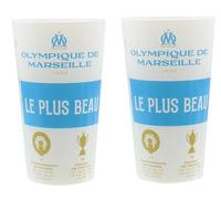 OLYMPIQUE DE MARSEILLE 2 x Verre gobelet éco cup 600 ml OM - Collection officielle Fabriqué en France