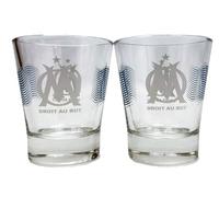 OLYMPIQUE DE MARSEILLE 2 x Verre shooter à liqueur OM Collection officielle