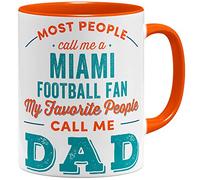 OM3® Miami fan Tasse en céramique | Tasse de football américain | 325 ml | Imprimé des deux côtés | Orange