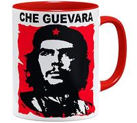 OM3® Rebel-Che-Guevara Tasse à café - En céramique - 325 ml - Imprimé des deux côtés - Rouge