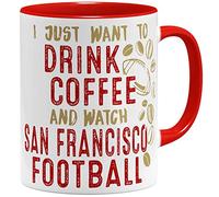 OM3® - San Francisco-Coffee - Tasse en céramique | Mug de football américain | 325 ml | Imprimé des deux côtés | Rouge
