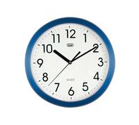 Trevi Horloge murale 3301 - à quartz, ronde et silencieuse - 25 cm - Bleu