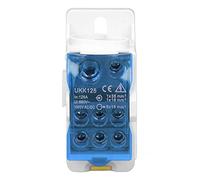 Omabeta Boîte de Distribution sur Rail DIN, Boîtier Ignifuge, Connecteur D'alimentation à Haute conductivité pour Armoires électriques PA66, 1 unité (Bleu)