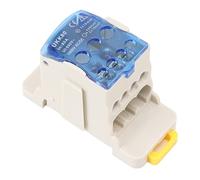 Omabeta Boîte de Jonction D'alimentation sur Rail DIN avec Couvercle Transparent, Connecteur de Bornier 1000 V AC DC pour Armoires de Distribution, Boîtier PC Ignifuge (80A)