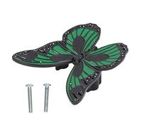 Omabeta Bouton Papillon en Alliage de Zinc, Quincaillerie élégante pour Portes et Armoires de Garde-robe, 2 Pièces (Vert)