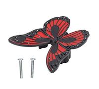 Omabeta Bouton Papillon en Alliage de Zinc, Quincaillerie élégante pour Portes et Armoires de Garde-robe, 2 Pièces (Rouge)