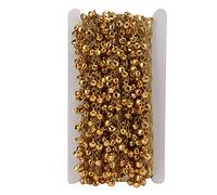 Omabeta Ceinture Cloche Dorée pour Décoration de Table, Artisanat Fait à la Main avec Son Clair, Parfaite pour Les Fêtes, 10 Yards en Métal et Polyester