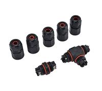 Omabeta Connecteur de Câble étanche IP68 Boîte de Jonction Durable à 3 Broches pour éclairage électrique Extérieur 1 X Connecteur de Câble Droit 1 X de 3 Voies