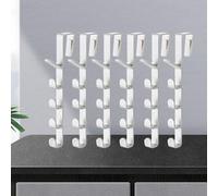 Omabeta Crochet de Suspension de Porte, 6 Pièces, Polyvalent, sans Perçage, pour un Rangement Peu Encombrant dans les Dortoirs ou les Locations, en Plastique