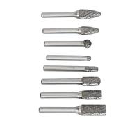 Omabeta Jeu de Fraises en Carbure avec Acier au Tungstène à Double Coupe, pour Outils de Sculpture et de Polissage du Bois et du Métal, 8 Pièces