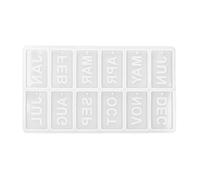 Omabeta Moule en Silicone Souple, Flexible et Durable, pour la Fabrication de Gâteaux, Cadeaux de Noël, 185g, Blanc (Moule de liste de mois en anglais 60-738)