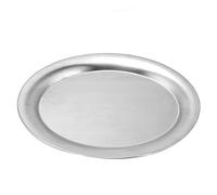 Omabeta Plat Alimentaire en Acier Inoxydable, Petite Assiette à Collation Ovale Multifonctionnelle pour la Cuisine, 20x14,3 Cm