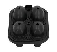 Omabeta Plateau de Machine à Glaçons en Silicone à 4 Trous, Moule à Boules de Glace Antiadhésif Flexible pour Fêtes et événements, Noir, 19x14x7.5cm, Comprend un Entonnoir