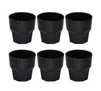 omada Design 6 verres à boissons de 30 cl pour vos long drink en plastique 9 cm de hauteur, incassables,forme octogonale empilables et allant au lave-vaisselle, Ligne Unglassy,Noir