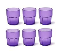 Omada Design 6 verres à boissons de 30 cl pour vos long drink en plastique 9 cm de hauteur, incassables,forme octogonale empilables et allant au lave-vaisselle, Ligne Unglassy,Alto