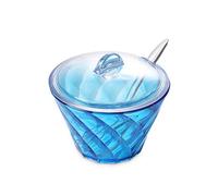 Omada Design Sucrier de 20 n acrylique avec pratique couvercle et cuillère inclus, parfaite pour colorier les vos moments de relax devant une savoureux boisson, ligne Diamond, Turquoise