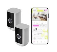 OMAJIN by Netatmo, Pack de 2 Caméras de Sécurité Intérieur & Extérieur 2K sans fil, 140° de Vue, IP65, Stockage 64 Go SD/Cloud, Détection de Mouvement, 9600mAh, Audio Bidirectionnel, OBU-2OWC