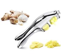 Omana Presse-ail robuste en acier inoxydable - Hachoir et trancheur - 21 cm - Écraseur professionnel avec poignée ergonomique antidérapante - Presse-gingembre facile à nettoyer et inoxydable pour la