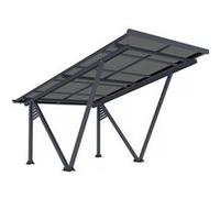 Ombrière Carport solaire avec panneaux photovoltaïques - 366 x 575 x 366 cm - Gris - 4,1 kW