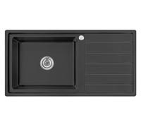 Omeere, 100 x 50 x 21 cm - Évier encastrable avec grand bac 50 x 40 cm - Évier de cuisine en acier inoxydable 304, épaisseur 0,9 mm - Rectangulaire - 1 bac - Égouttoir