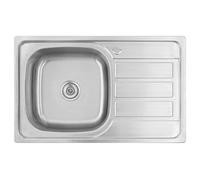 Omeere, Évier de cuisine rectangulaire en acier inoxydable 80 x 50 x 20 cm | Acier inoxydable 304 - Épaisseur du matériau : 0,8 - Évier de cuisine 1 bac - Petit évier encastrable