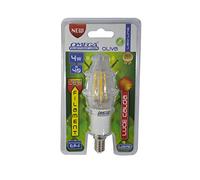 Omega Electric Line LD376 Lampe Olive à LED, filament 4 W, E14, 3000 K, 400 lm, orange