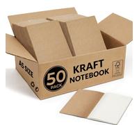 Omgoods - 50 carnets de notes A5 lignés - Papier kraft