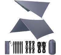 Omgoods - Bâche imperméable 3 x 3 mètres - Corde de tente légère avec 9 œillets