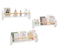 Omgoods - Bibliothèque pour enfants avec 3 étagères - Étagère murale pour chambre d'enfant - Blanche