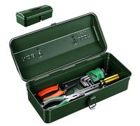 Omgoods - Boîte à outils métallique portable avec poignée et couvercle