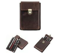 Omgoods - Boîte de rangement en cuir portable pour stylos plume, avec serrure de sécurité