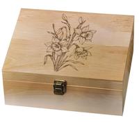 Omgoods - Boîte de souvenirs en bois avec motif de jonquilles