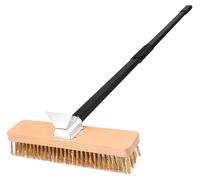 Omgoods - Brosse pour four à pizza avec grattoir en acier et manche amovible