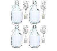 Omgoods - Coffret cadeau 16 pièces - Bouteilles de fermentation de 5 litres - Tubes de fermentation - Bouchons en caoutchouc - Fermetures à clip - Verre robuste - Kit de brassage
