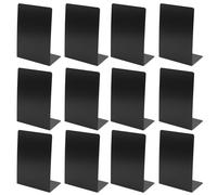 Omgoods - Coffret de 12 supports de livres noirs en métal avec patins antidérapants