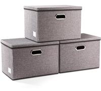 Omgoods - Coffret de 3 boîtes de rangement pliables avec couvercle