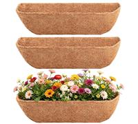 Omgoods - Coffret de 3 doublures en fibres de coco pour pots de fleurs suspendus