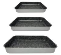 Omgoods - Coffret de 3 plaques pour lasagnes - Aluminium avec revêtement antiadhésif, lavables au lave-vaisselle