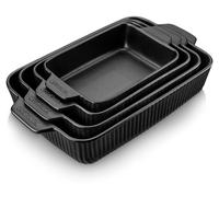 Omgoods - Coffret de 4 plats rectangulaires en grès