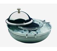 Omgoods - Coffret de 4 pots à caviar en acier inoxydable et en verre