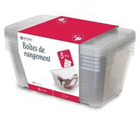 Omgoods - Coffret de 5 boîtes de rangement en plastique transparentes, empilables, étanches, pour enfants et chaussures