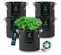 Omgoods - Coffret de 5 sacs en tissu de 12 litres pour les légumes et les herbes aromatiques