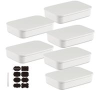 Omgoods - Coffret de 6 boîtes de rangement empilables avec couvercle (blanc)
