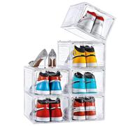 Omgoods - Coffret de 6 boîtes de rangement transparentes pour chaussures avec couvercle