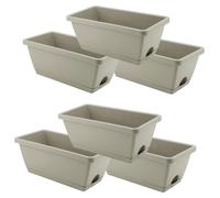 Omgoods - Coffret de 6 pots rectangulaires en plastique avec plateau